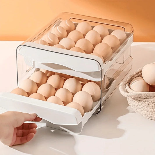 Groomivo Egg Storage Box – 2-Layer Drawer for Fridge-Ready Freshness