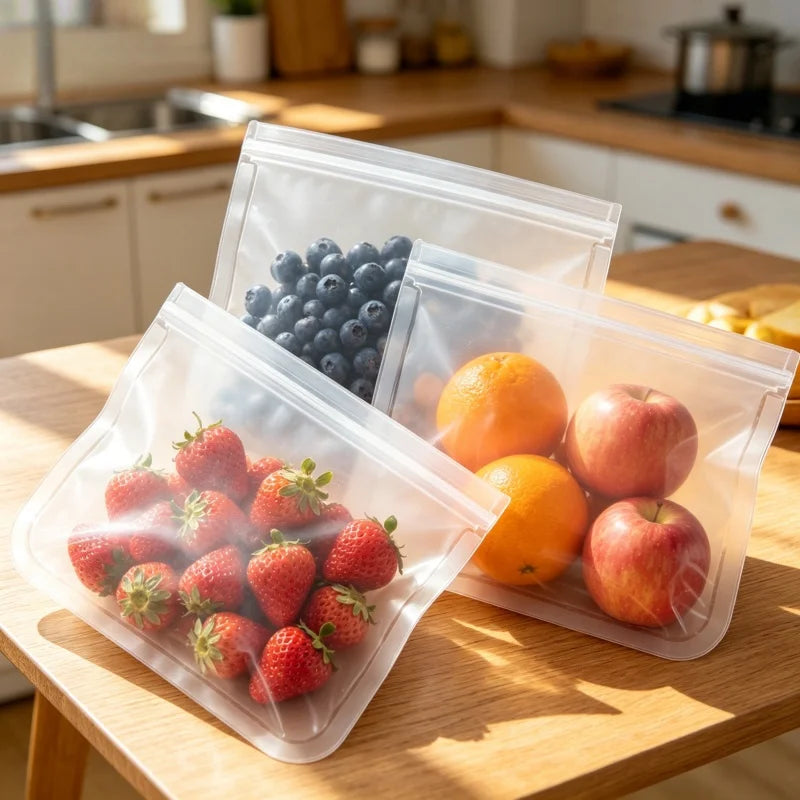 Groomivo Silicone Storage Bags – Stand Up, Zip Shut, Stay Leakproof