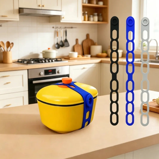 Groomivo Silicone Lid Straps – Stretch, Seal & Spill Nothing